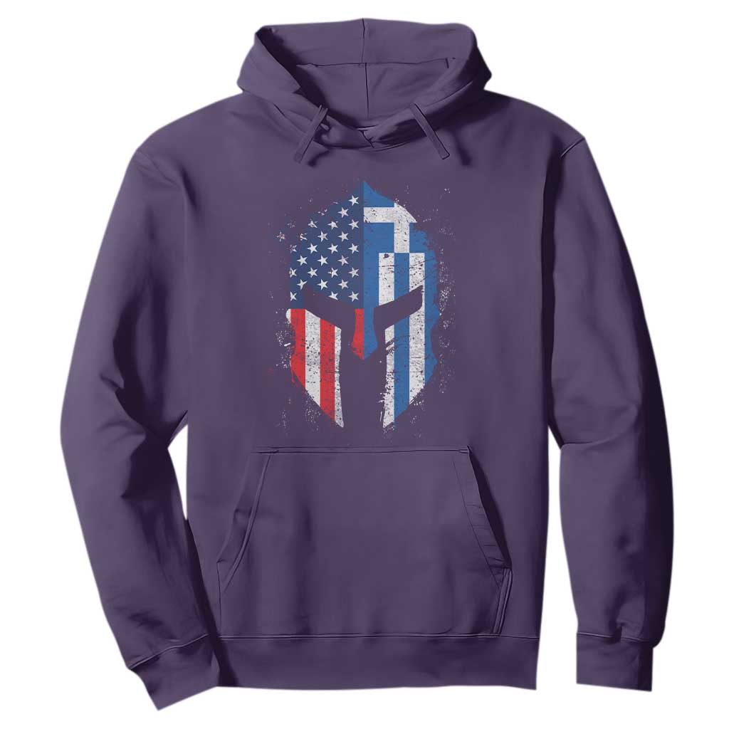 Greek American Pride Hoodie Greece Spartan Helmet TS09 Purple Print Your Wear