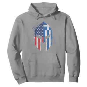 Greek American Pride Hoodie Greece Spartan Helmet TS09 Sport Gray Print Your Wear