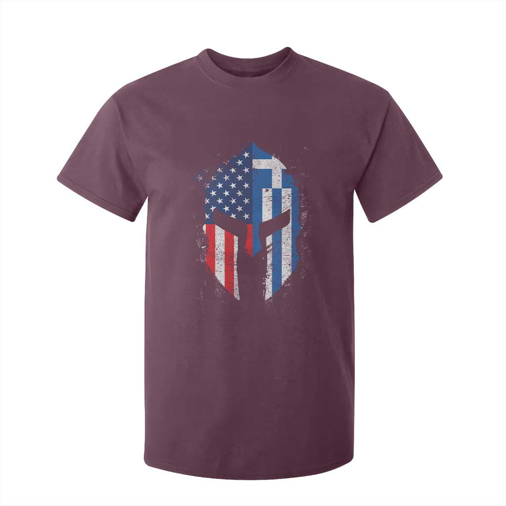 Greek American Pride T Shirt For Kid Greece Spartan Helmet TS09 Maroon Print Your Wear