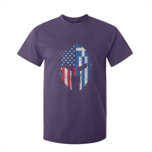Greek American Pride T Shirt For Kid Greece Spartan Helmet TS09 Purple Print Your Wear