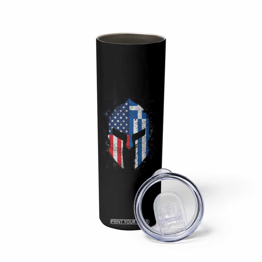 Greek American Pride Skinny Tumbler Greece Spartan Helmet TS09 Print Your Wear
