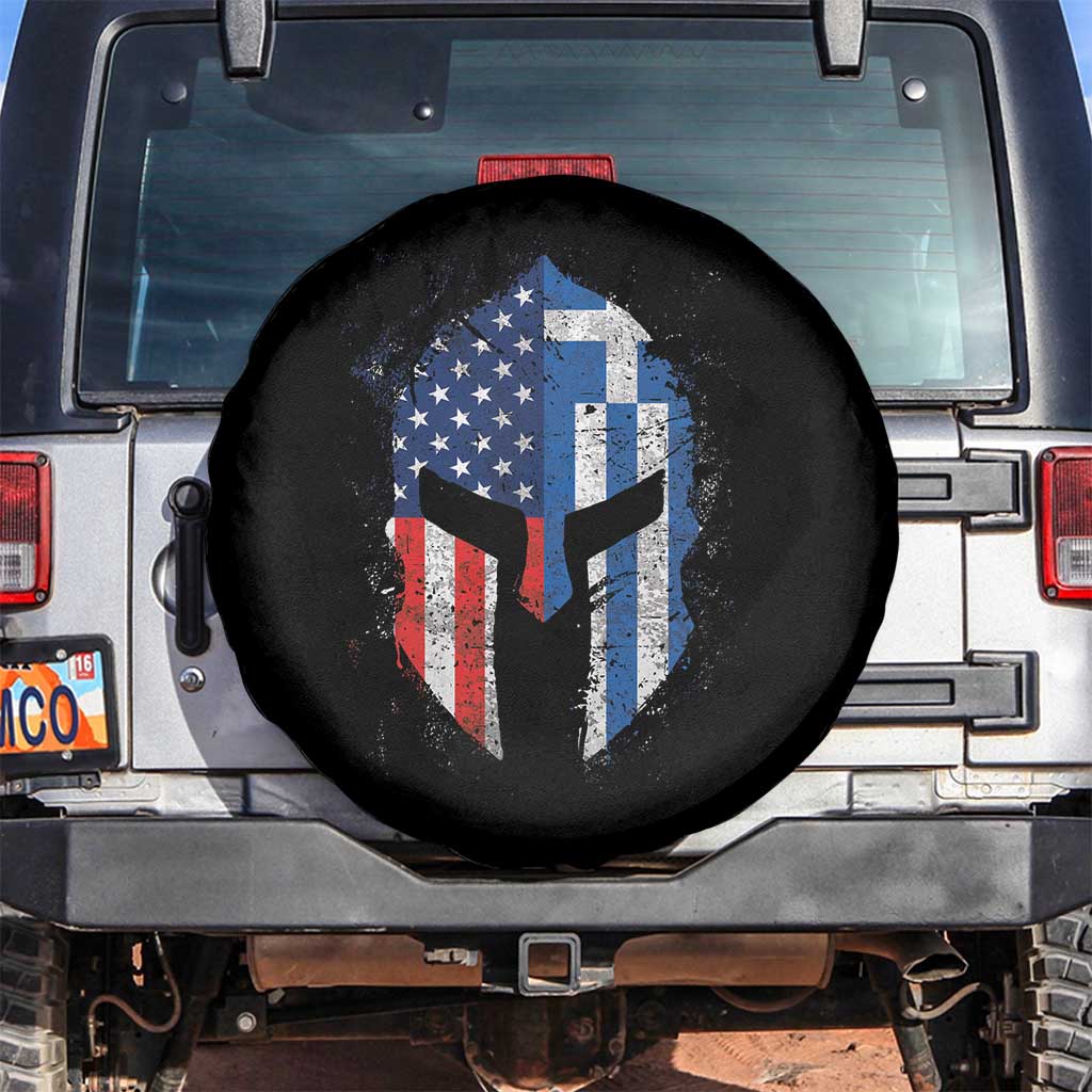Greek American Pride Spare Tire Cover Greece Spartan Helmet TS09 No hole Black Print Your Wear