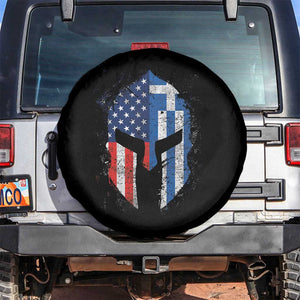 Greek American Pride Spare Tire Cover Greece Spartan Helmet TS09 No hole Black Print Your Wear