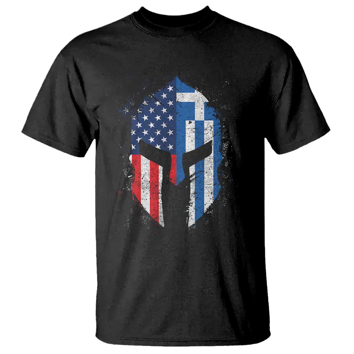 Greek American Pride T Shirt Greece Spartan Helmet TS09 Black Print Your Wear