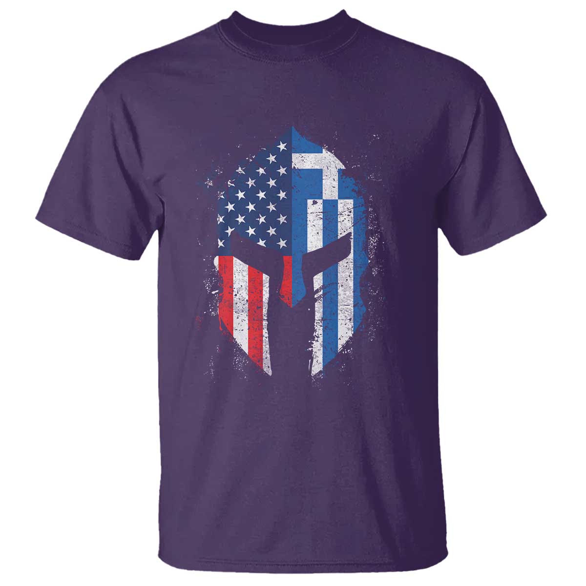 Greek American Pride T Shirt Greece Spartan Helmet TS09 Purple Print Your Wear