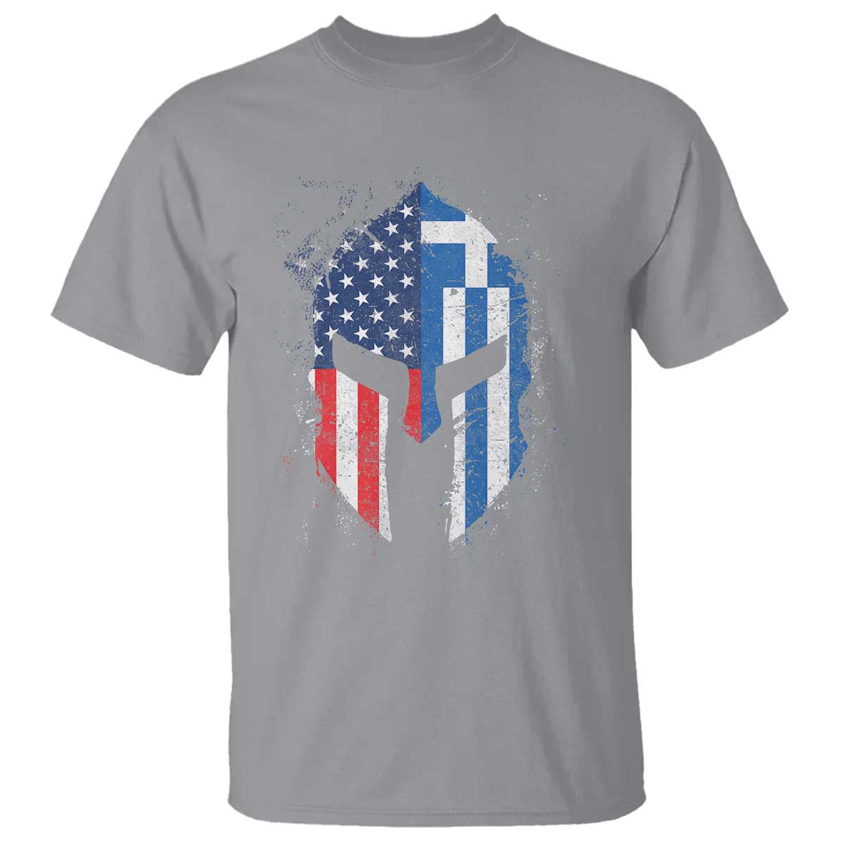 Greek American Pride T Shirt Greece Spartan Helmet TS09 Sport Gray Print Your Wear