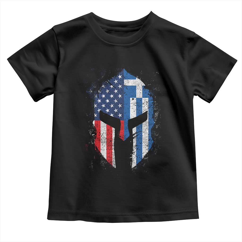 Greek American Pride Toddler T Shirt Greece Spartan Helmet TS09 Black Print Your Wear