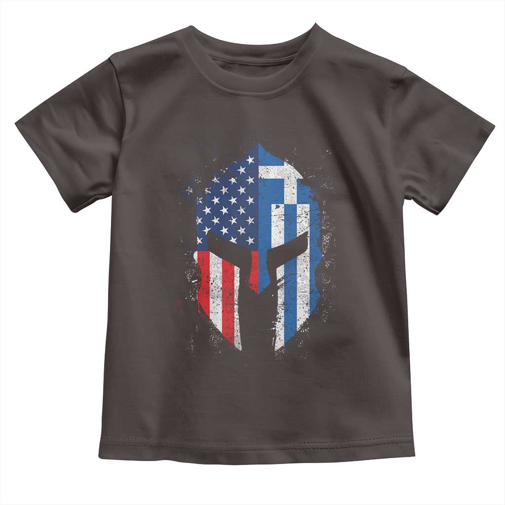 Greek American Pride Toddler T Shirt Greece Spartan Helmet TS09 Dark Chocolate Print Your Wear