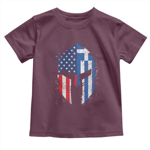 Greek American Pride Toddler T Shirt Greece Spartan Helmet TS09 Maroon Print Your Wear
