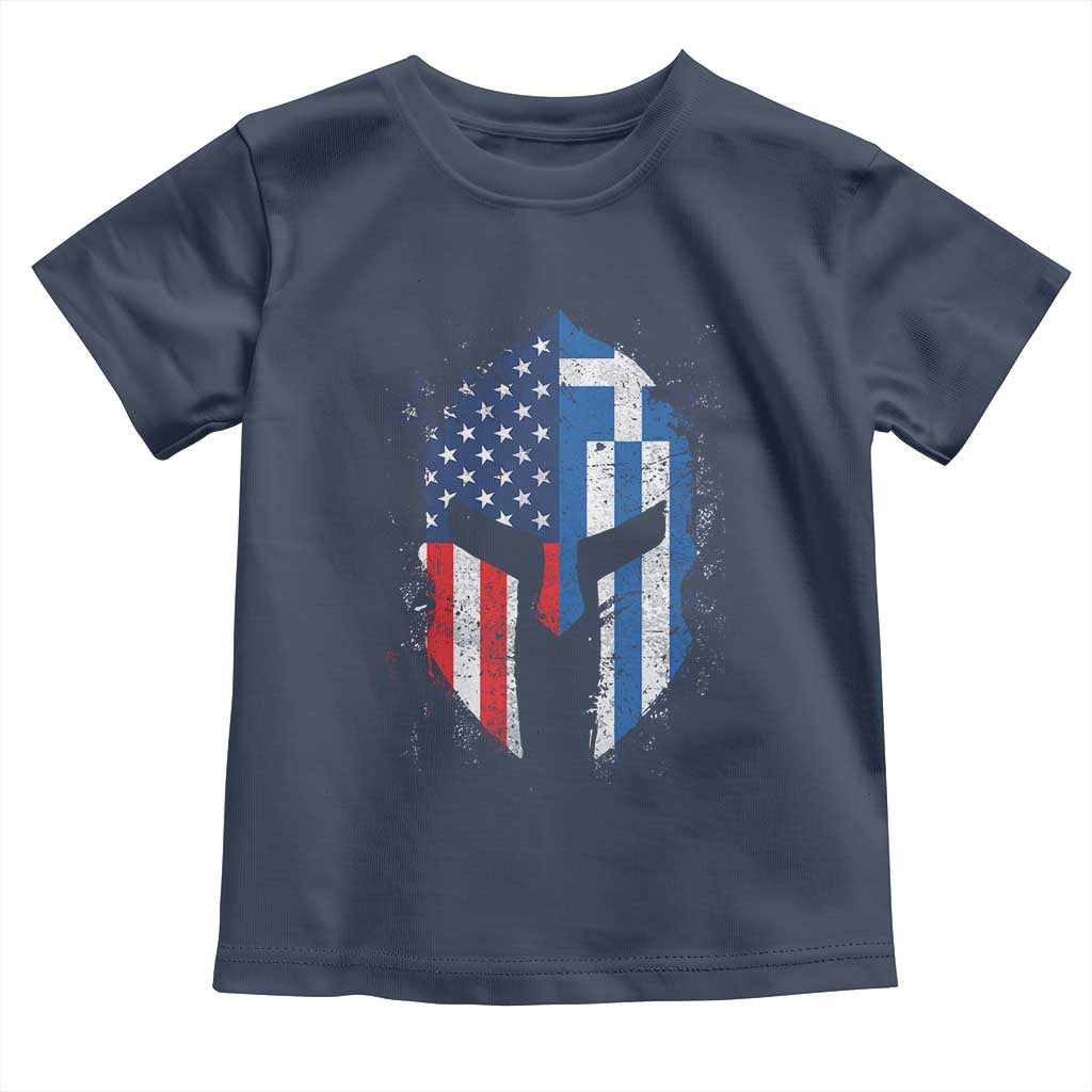 Greek American Pride Toddler T Shirt Greece Spartan Helmet TS09 Navy Print Your Wear