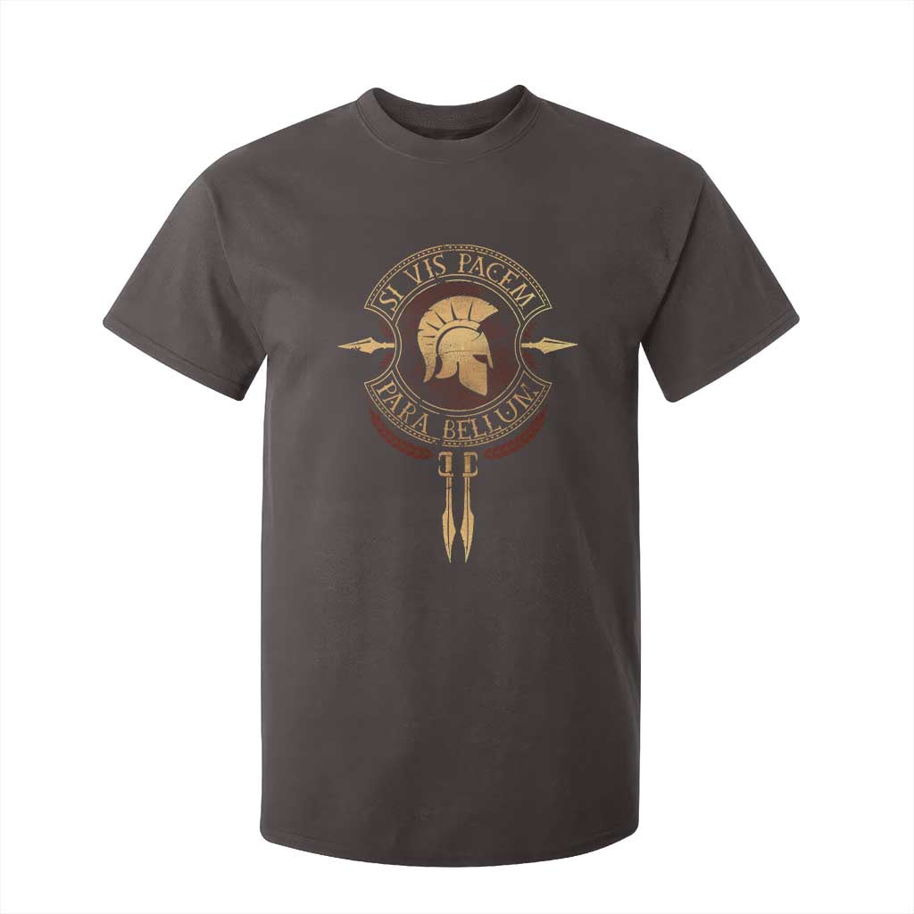 Sparta Greek T Shirt For Kid Si Vis Pacem Para Bellum TS09 Dark Chocolate Print Your Wear