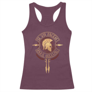 Sparta Greek Racerback Tank Top Si Vis Pacem Para Bellum TS09 Maroon Print Your Wear
