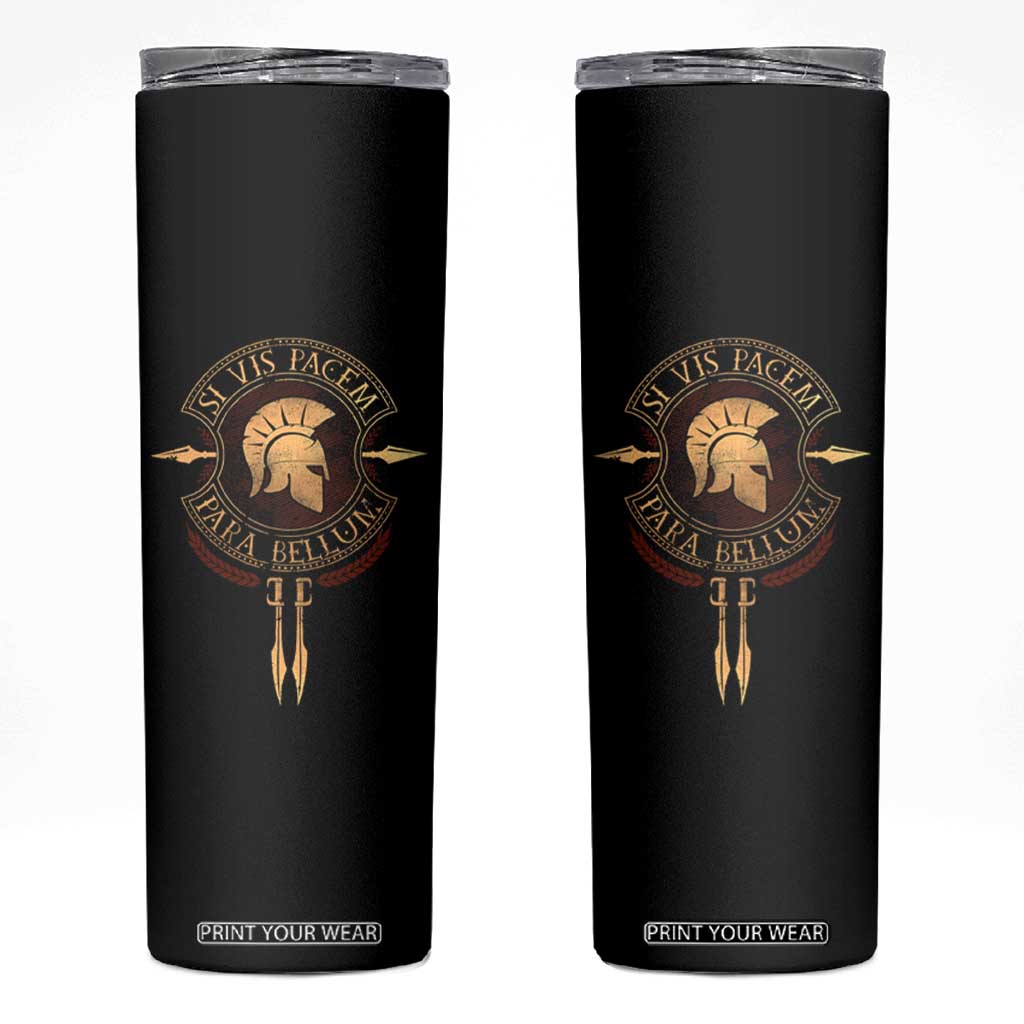 Sparta Greek Skinny Tumbler Si Vis Pacem Para Bellum TS09 Black Print Your Wear