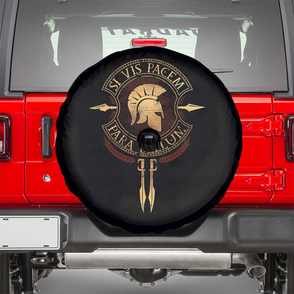 Sparta Greek Spare Tire Cover Si Vis Pacem Para Bellum TS09 Black Print Your Wear
