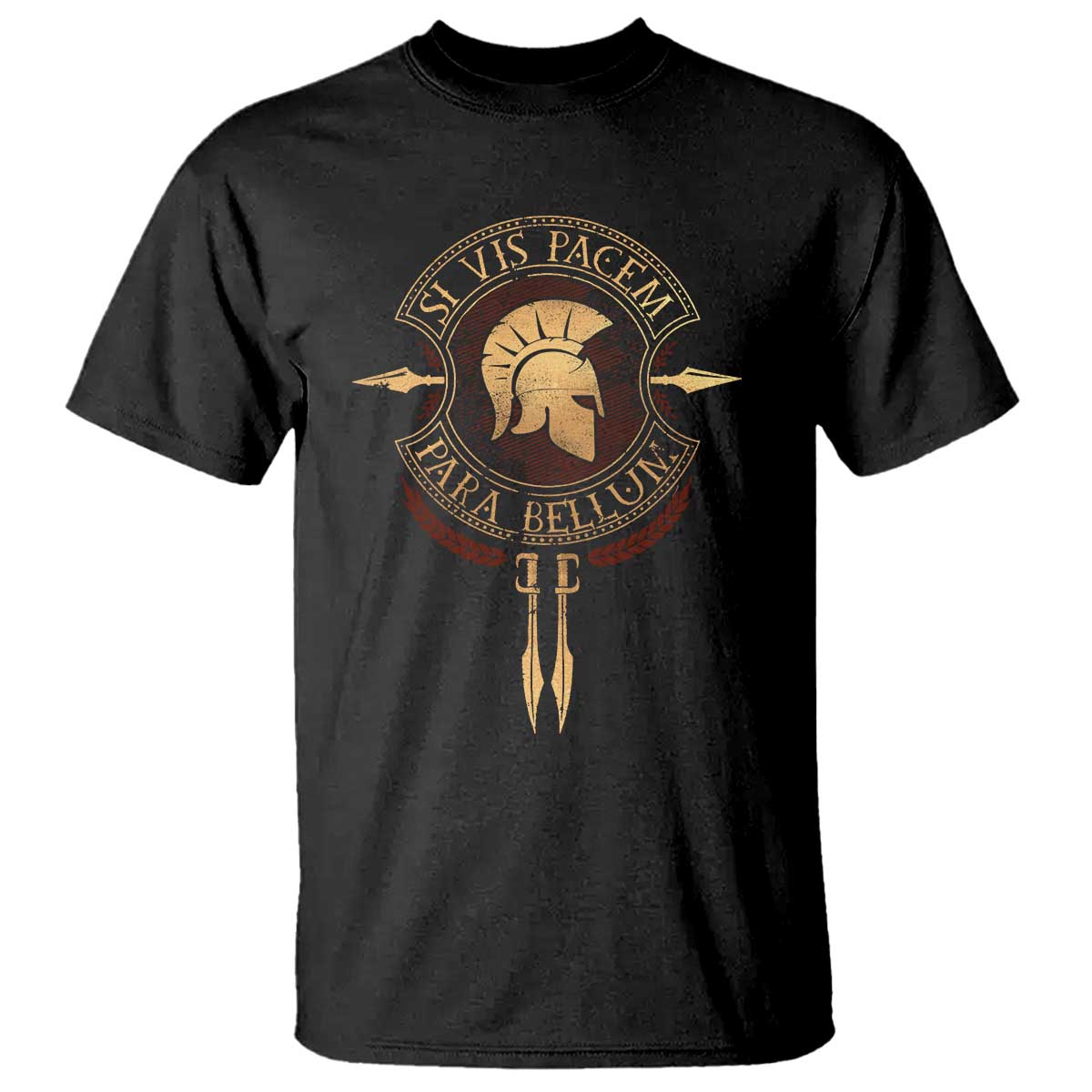 Sparta Greek T Shirt Si Vis Pacem Para Bellum TS09 Black Print Your Wear