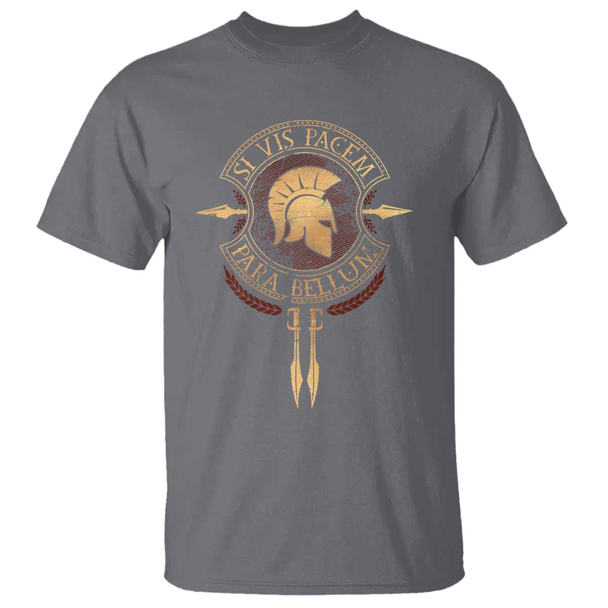 Sparta Greek T Shirt Si Vis Pacem Para Bellum TS09 Charcoal Print Your Wear