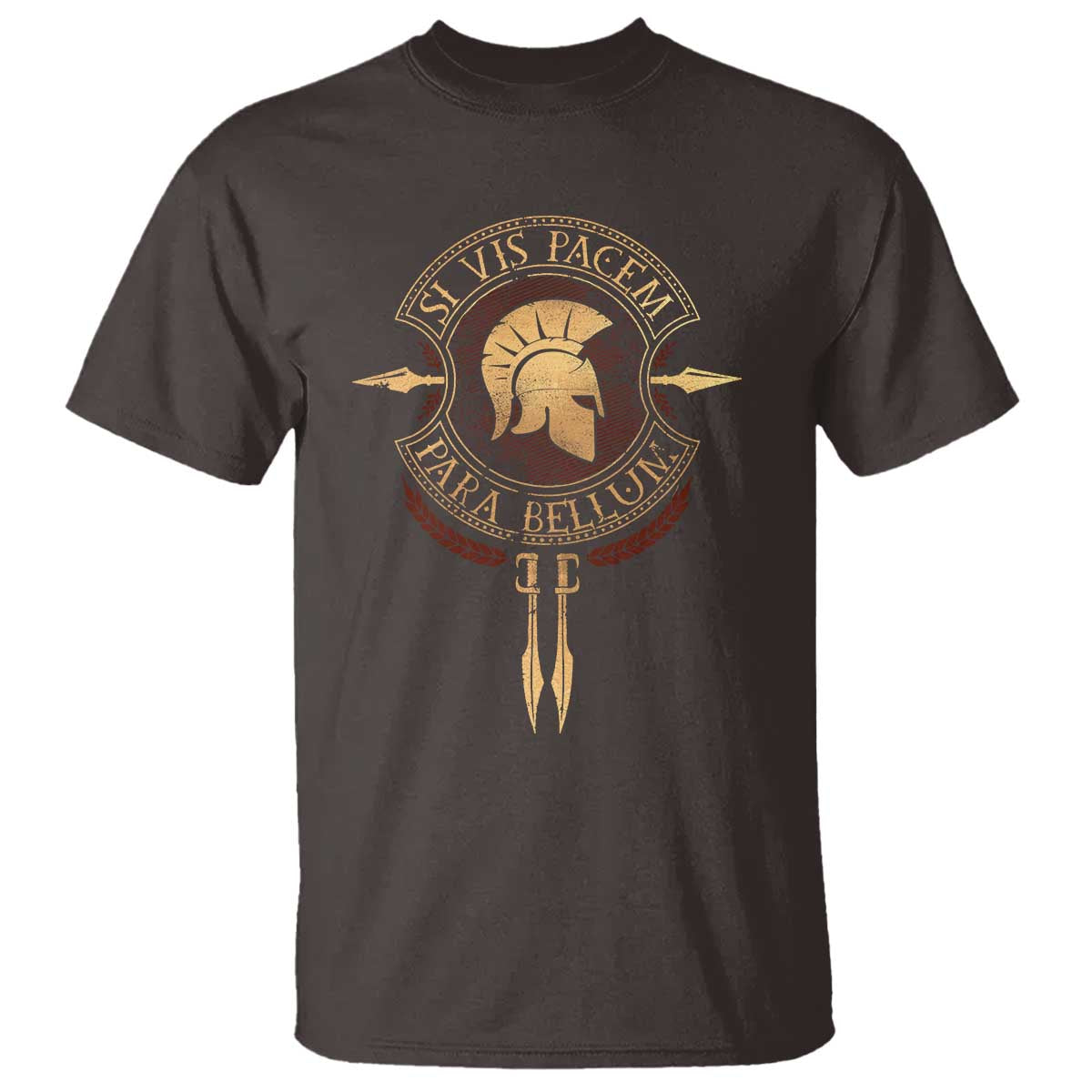 Sparta Greek T Shirt Si Vis Pacem Para Bellum TS09 Dark Chocolate Print Your Wear