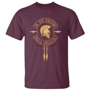 Sparta Greek T Shirt Si Vis Pacem Para Bellum TS09 Maroon Print Your Wear