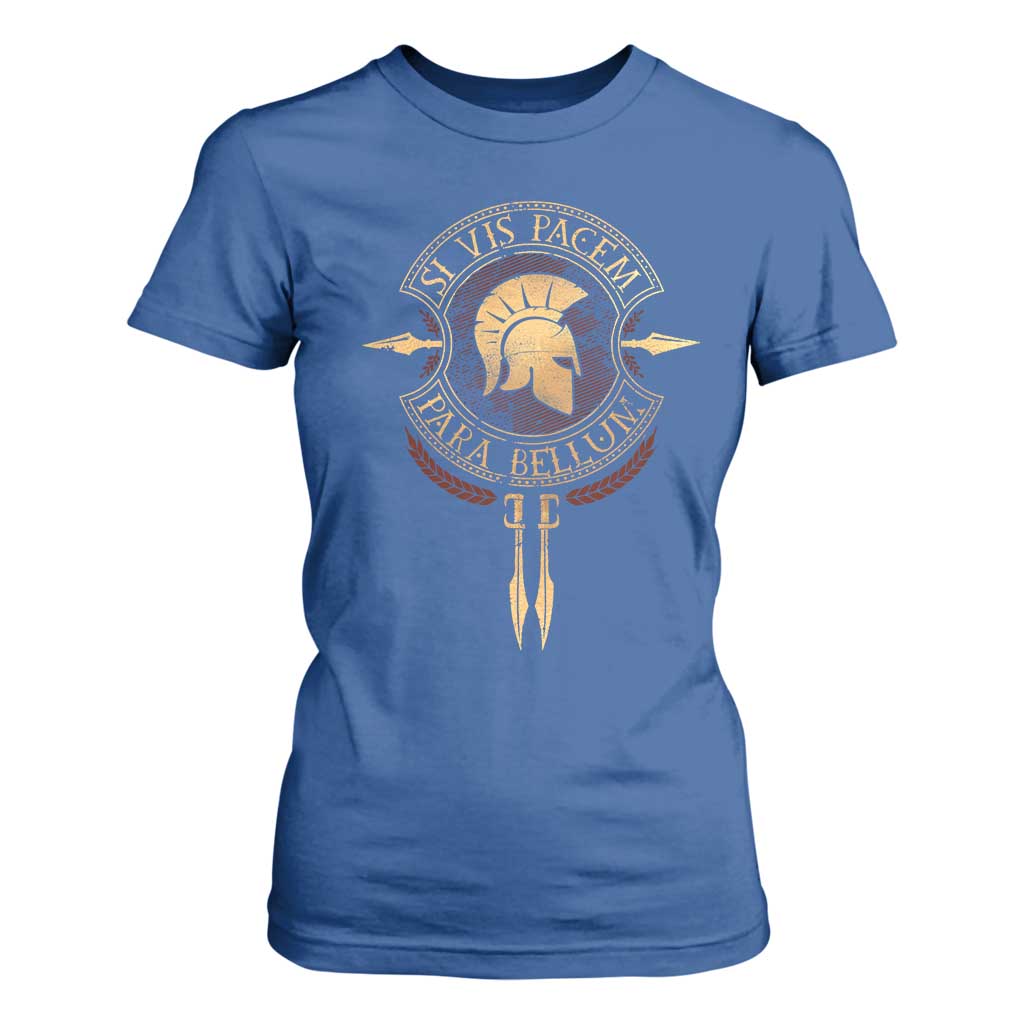 Sparta Greek T Shirt For Women Si Vis Pacem Para Bellum TS09 Royal Blue Print Your Wear