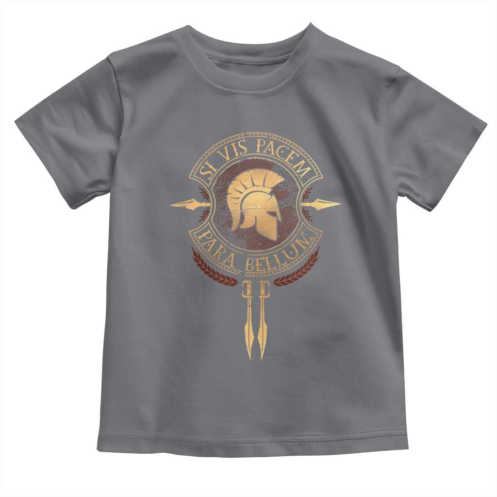 Sparta Greek Toddler T Shirt Si Vis Pacem Para Bellum TS09 Charcoal Print Your Wear