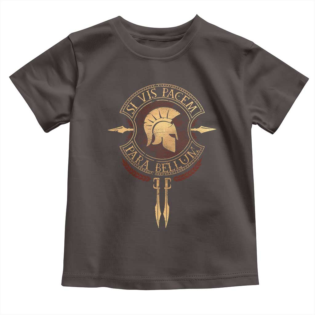 Sparta Greek Toddler T Shirt Si Vis Pacem Para Bellum TS09 Dark Chocolate Print Your Wear
