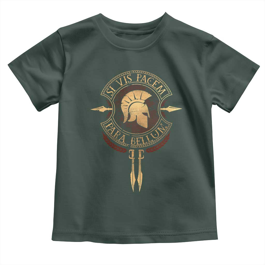 Sparta Greek Toddler T Shirt Si Vis Pacem Para Bellum TS09 Dark Forest Green Print Your Wear