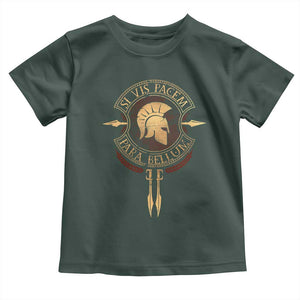 Sparta Greek Toddler T Shirt Si Vis Pacem Para Bellum TS09 Dark Forest Green Print Your Wear