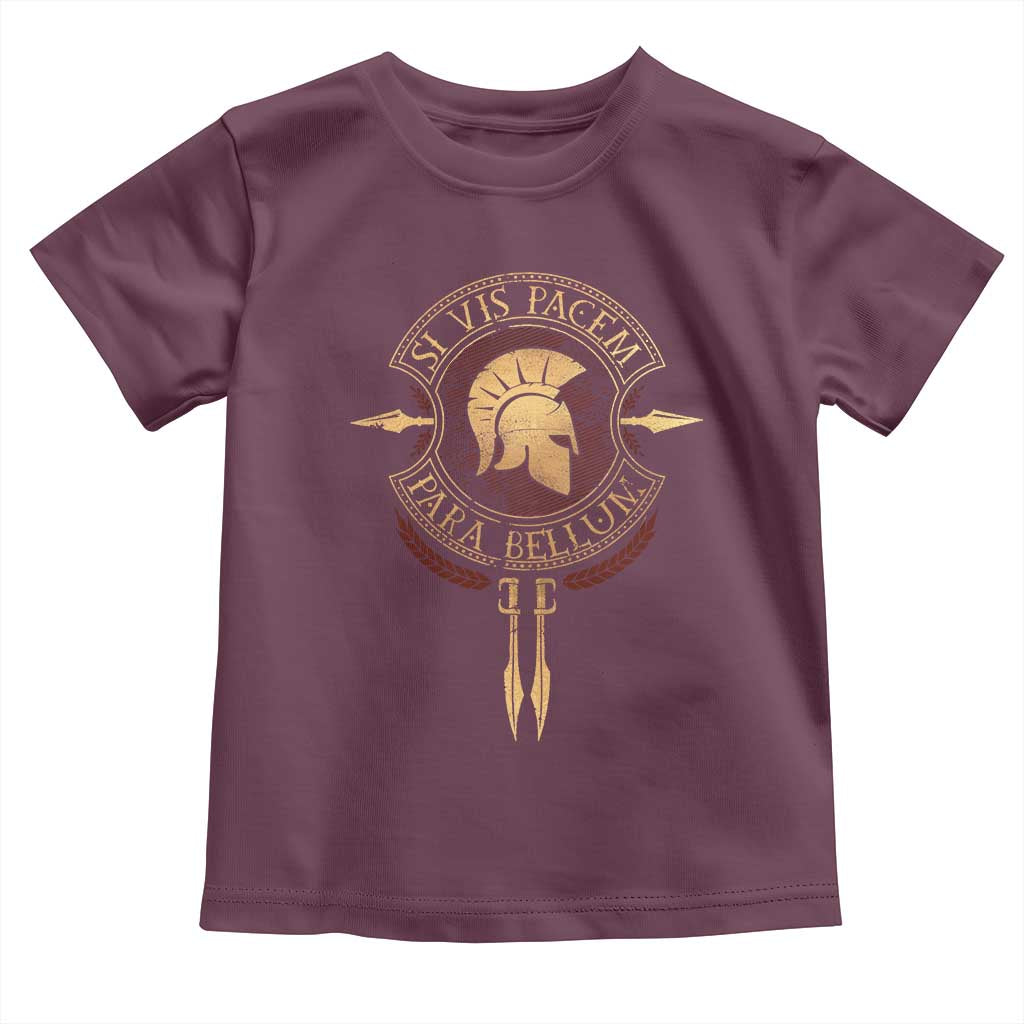 Sparta Greek Toddler T Shirt Si Vis Pacem Para Bellum TS09 Maroon Print Your Wear