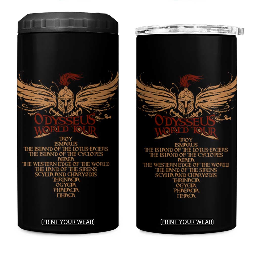 Odysseus World Tour 4 in 1 Can Cooler Tumbler Ancient Greek Epic Mythlogy TS09 One Size: 16 oz Black Print Your Wear