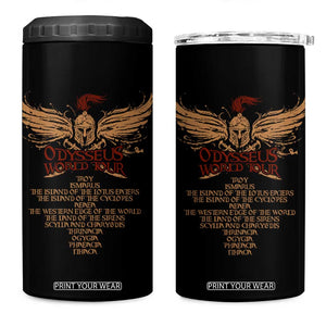 Odysseus World Tour 4 in 1 Can Cooler Tumbler Ancient Greek Epic Mythlogy TS09 One Size: 16 oz Black Print Your Wear