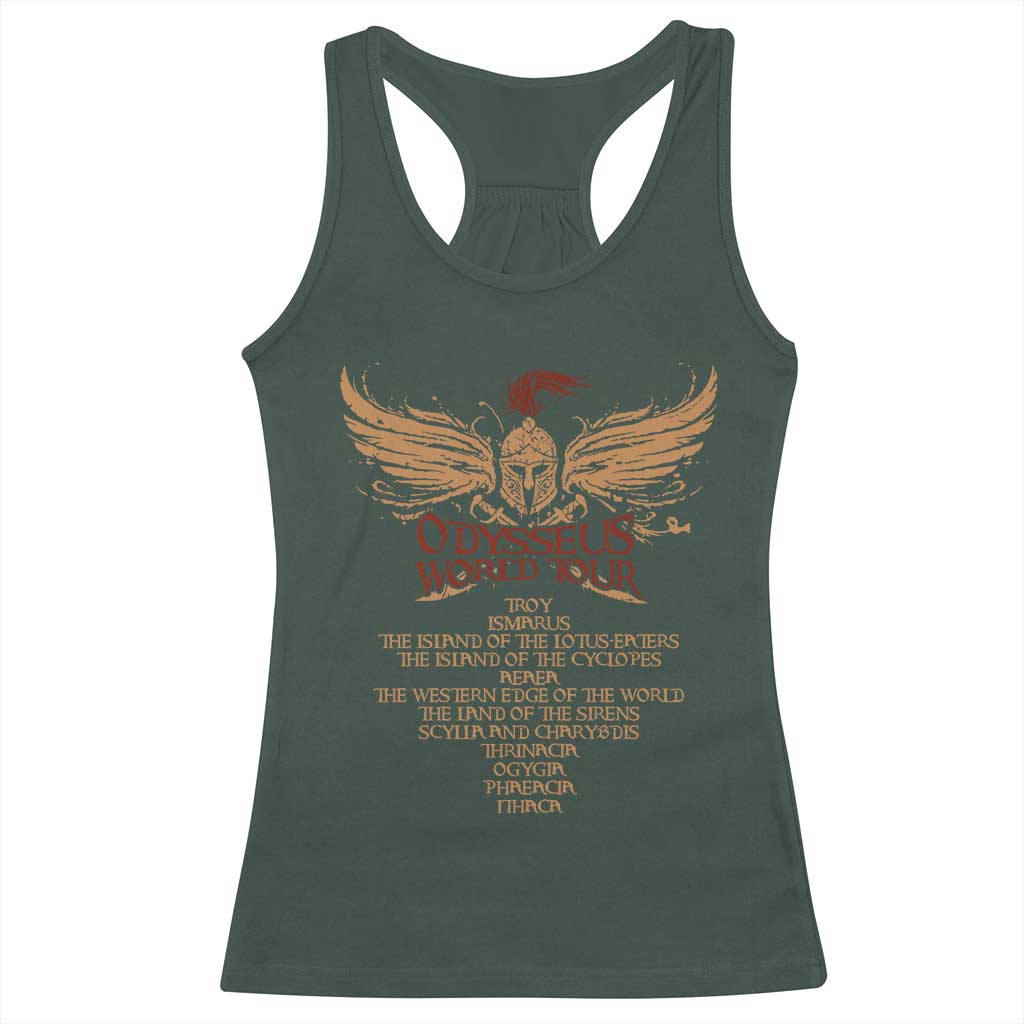 Odysseus World Tour Racerback Tank Top Ancient Greek Epic Mythlogy TS09 Dark Forest Green Print Your Wear