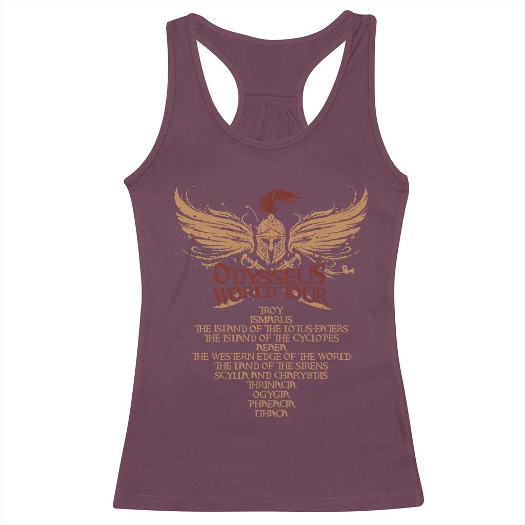 Odysseus World Tour Racerback Tank Top Ancient Greek Epic Mythlogy TS09 Maroon Print Your Wear