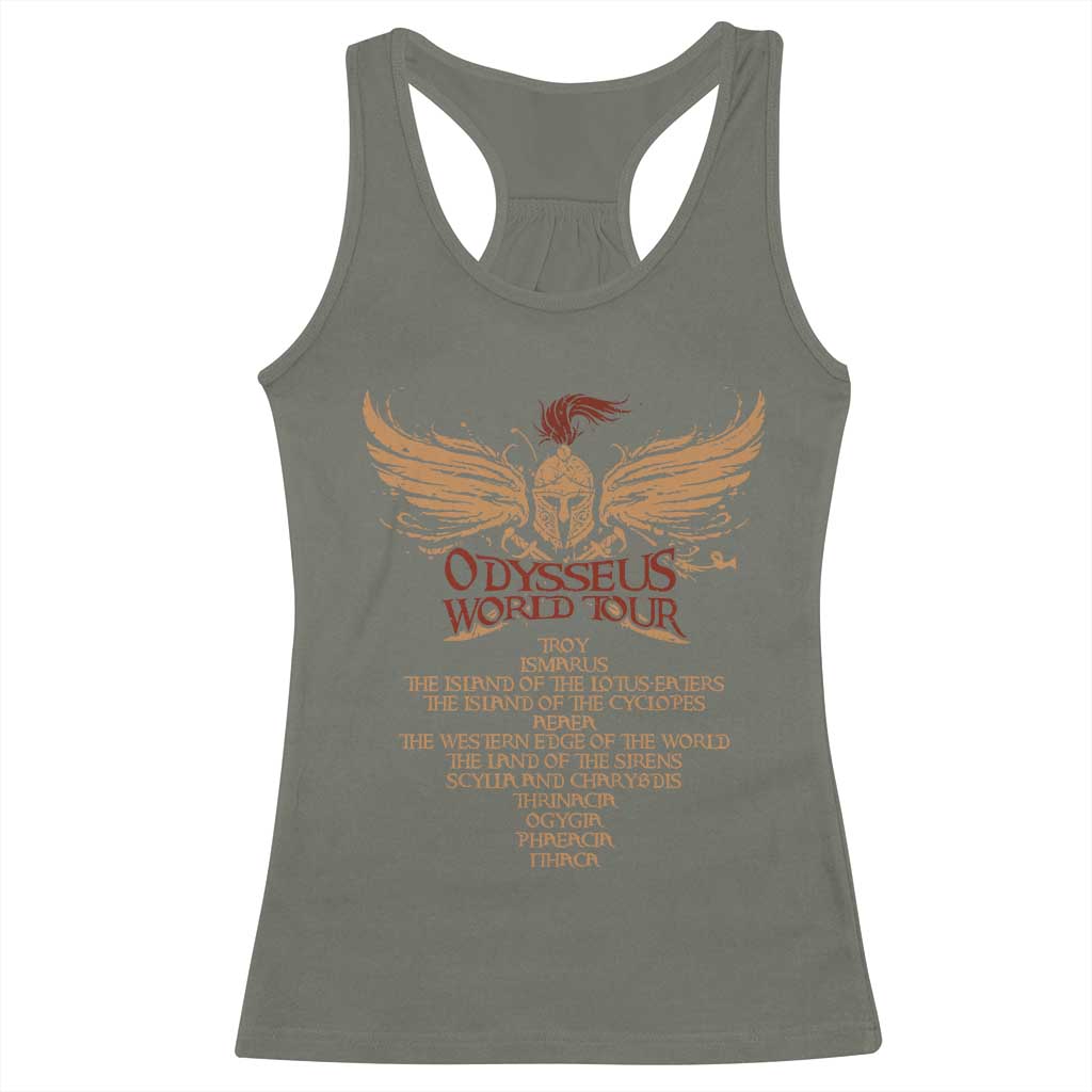 Odysseus World Tour Racerback Tank Top Ancient Greek Epic Mythlogy TS09 Military Green Print Your Wear