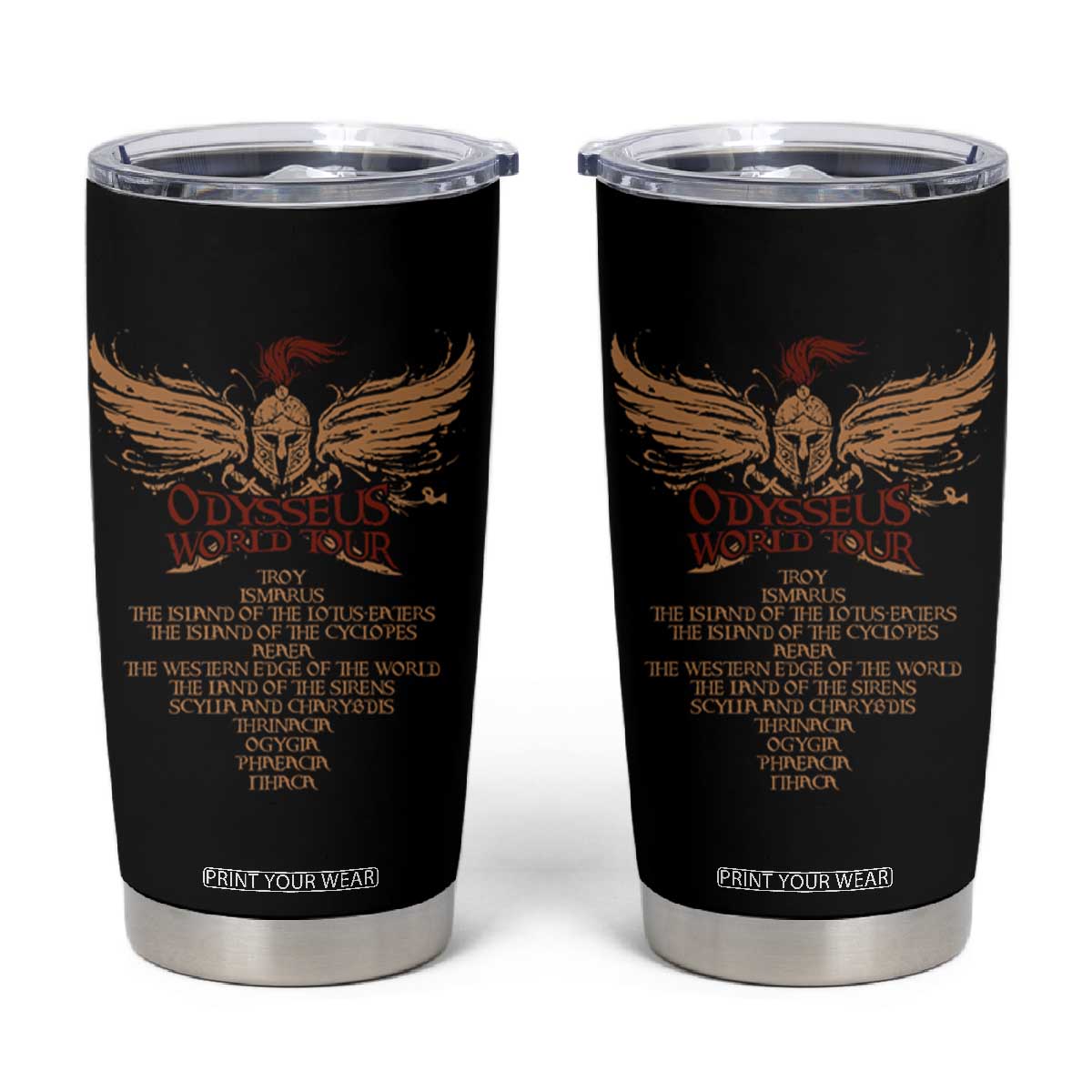 Odysseus World Tour Tumbler Cup Ancient Greek Epic Mythlogy TS09 Black Print Your Wear