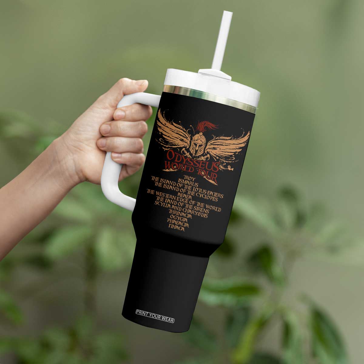 Odysseus World Tour Tumbler With Handle Ancient Greek Epic Mythlogy TS09 Print Your Wear