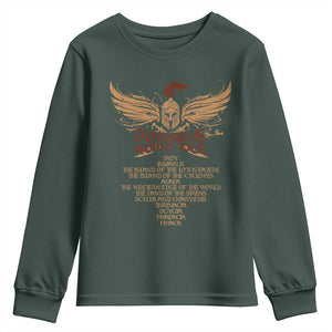 Odysseus World Tour Youth Sweatshirt Ancient Greek Epic Mythlogy TS09 Dark Forest Green Print Your Wear