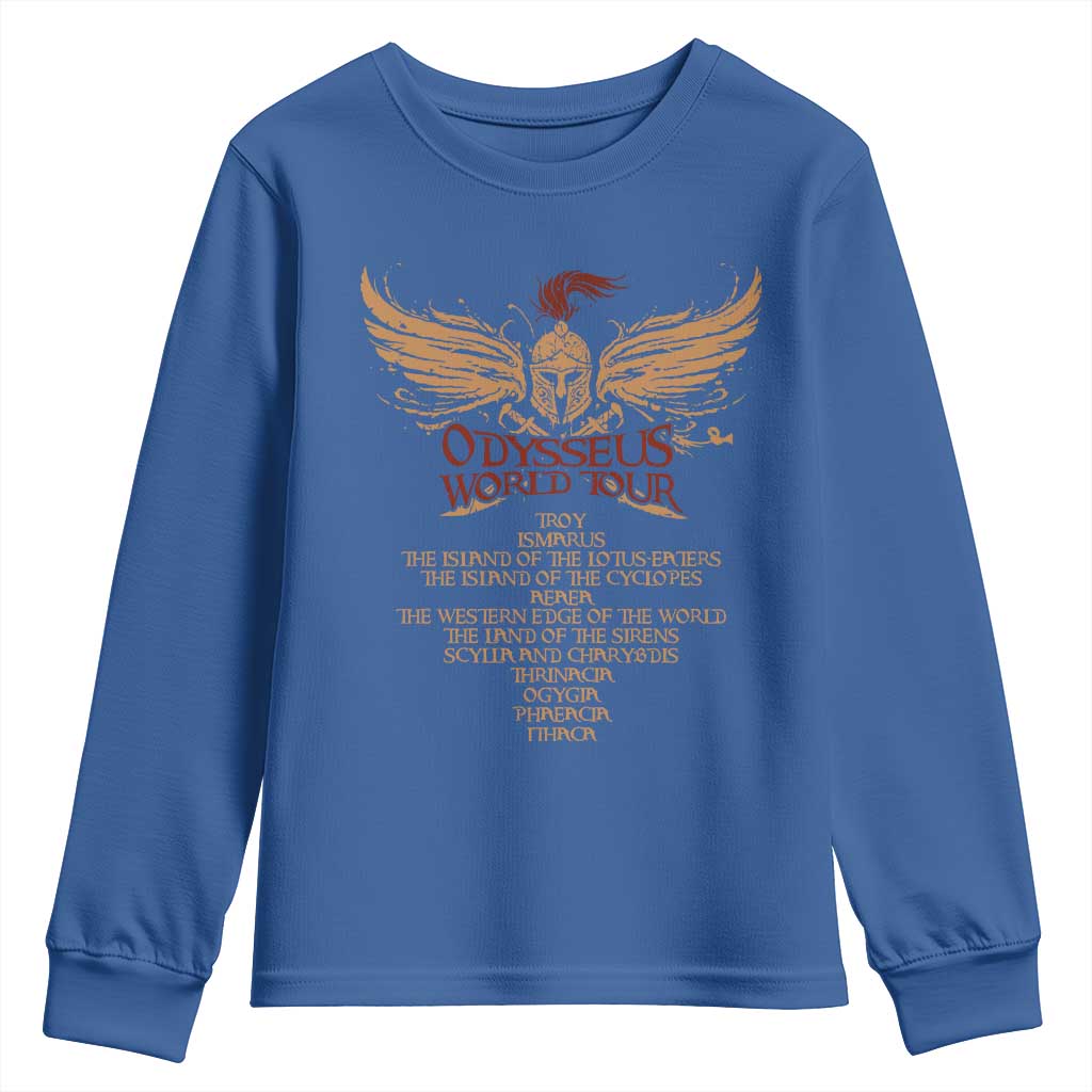 Odysseus World Tour Youth Sweatshirt Ancient Greek Epic Mythlogy TS09 Royal Blue Print Your Wear