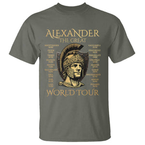 Funny Alexander The Great World Tour T Shirt Ancient Greek History TS09 Military Green Print Your Wear