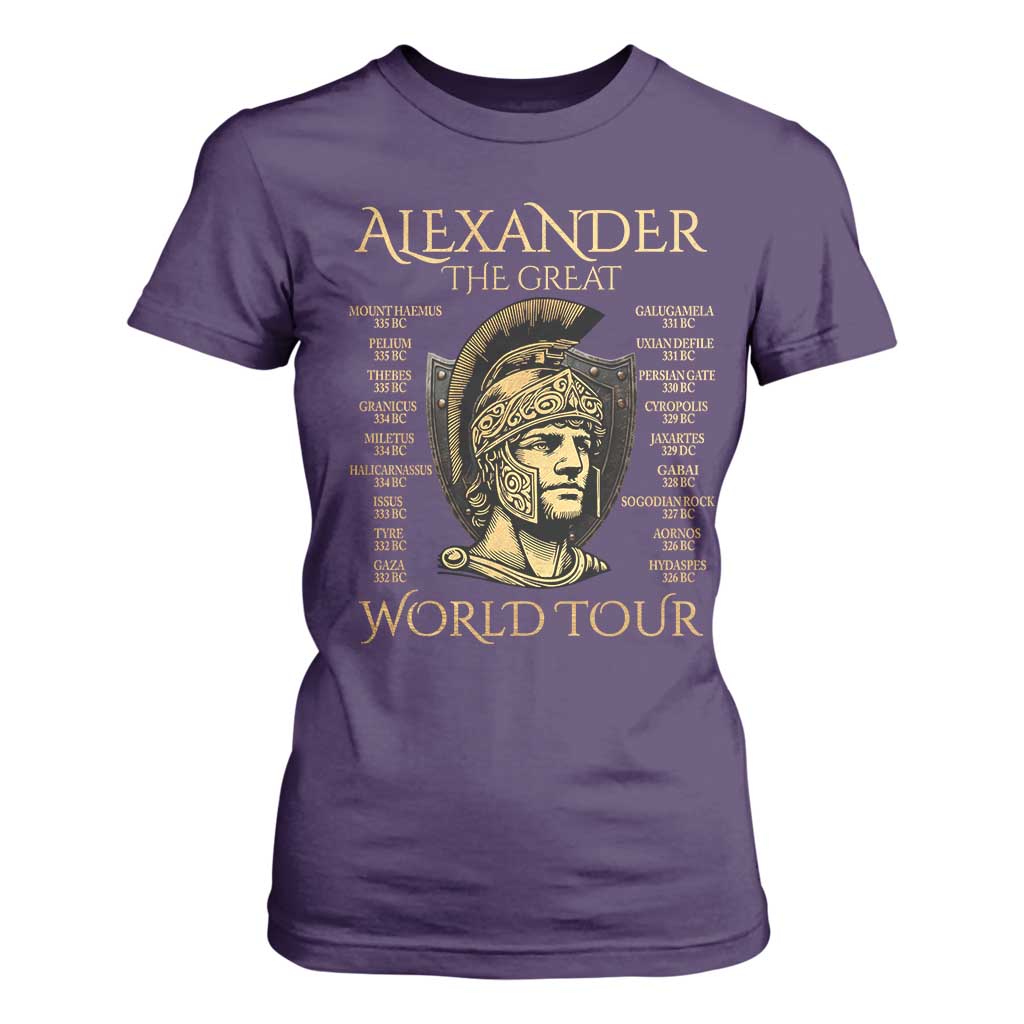 Funny Alexander The Great World Tour T Shirt For Women Ancient Greek History TS09 Purple Print Your Wear