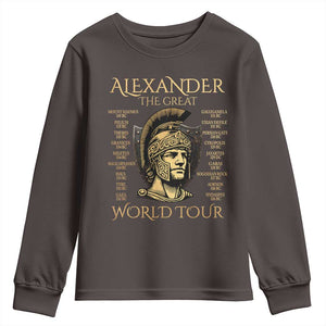 Funny Alexander The Great World Tour Youth Sweatshirt Ancient Greek History TS09 Dark Chocolate Print Your Wear