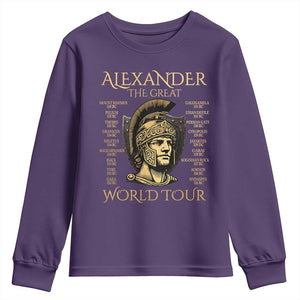 Funny Alexander The Great World Tour Youth Sweatshirt Ancient Greek History TS09 Purple Print Your Wear