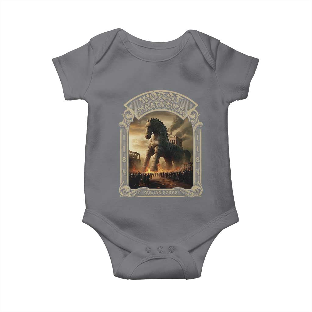 Trojan Horse Baby Onesie Ancient Greek Epic Mythlogy History Lover TS09 Charcoal Print Your Wear