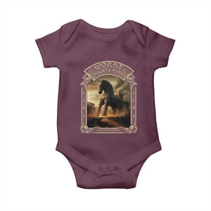 Trojan Horse Baby Onesie Ancient Greek Epic Mythlogy History Lover TS09 Maroon Print Your Wear
