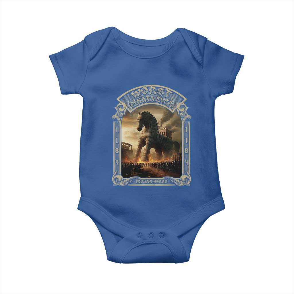 Trojan Horse Baby Onesie Ancient Greek Epic Mythlogy History Lover TS09 Royal Blue Print Your Wear