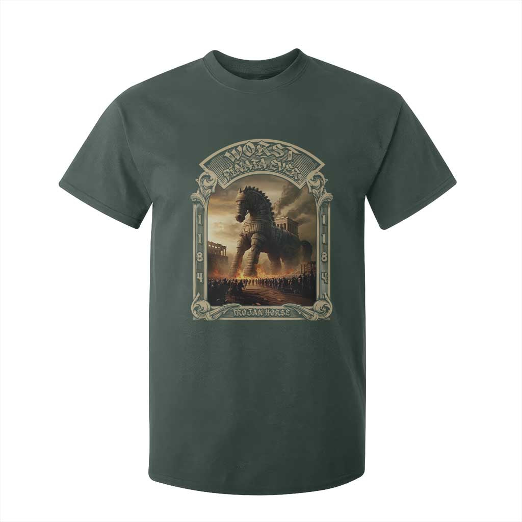 Trojan Horse T Shirt For Kid Ancient Greek Epic Mythlogy History Lover TS09 Dark Forest Green Print Your Wear