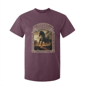 Trojan Horse T Shirt For Kid Ancient Greek Epic Mythlogy History Lover TS09 Maroon Print Your Wear