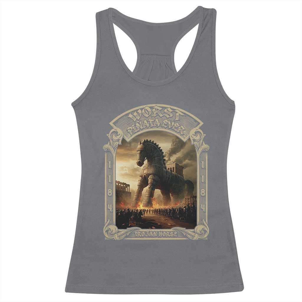 Trojan Horse Racerback Tank Top Ancient Greek Epic Mythlogy History Lover TS09 Charcoal Print Your Wear
