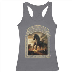 Trojan Horse Racerback Tank Top Ancient Greek Epic Mythlogy History Lover TS09 Charcoal Print Your Wear