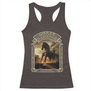 Trojan Horse Racerback Tank Top Ancient Greek Epic Mythlogy History Lover TS09 Dark Chocolate Print Your Wear