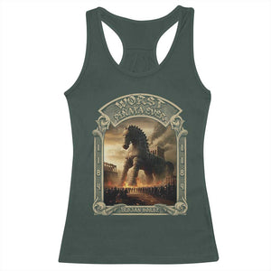 Trojan Horse Racerback Tank Top Ancient Greek Epic Mythlogy History Lover TS09 Dark Forest Green Print Your Wear